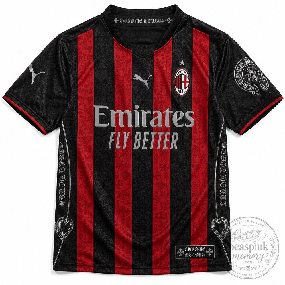 AC Milan x Chrome Hearts x Puma Inspired Football Jersey