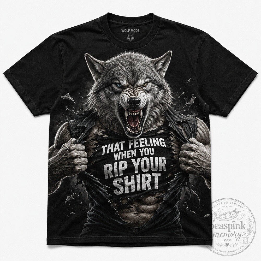 Fierce Wolf Ripping Shirt Meme for Ultimate Fan Spirit