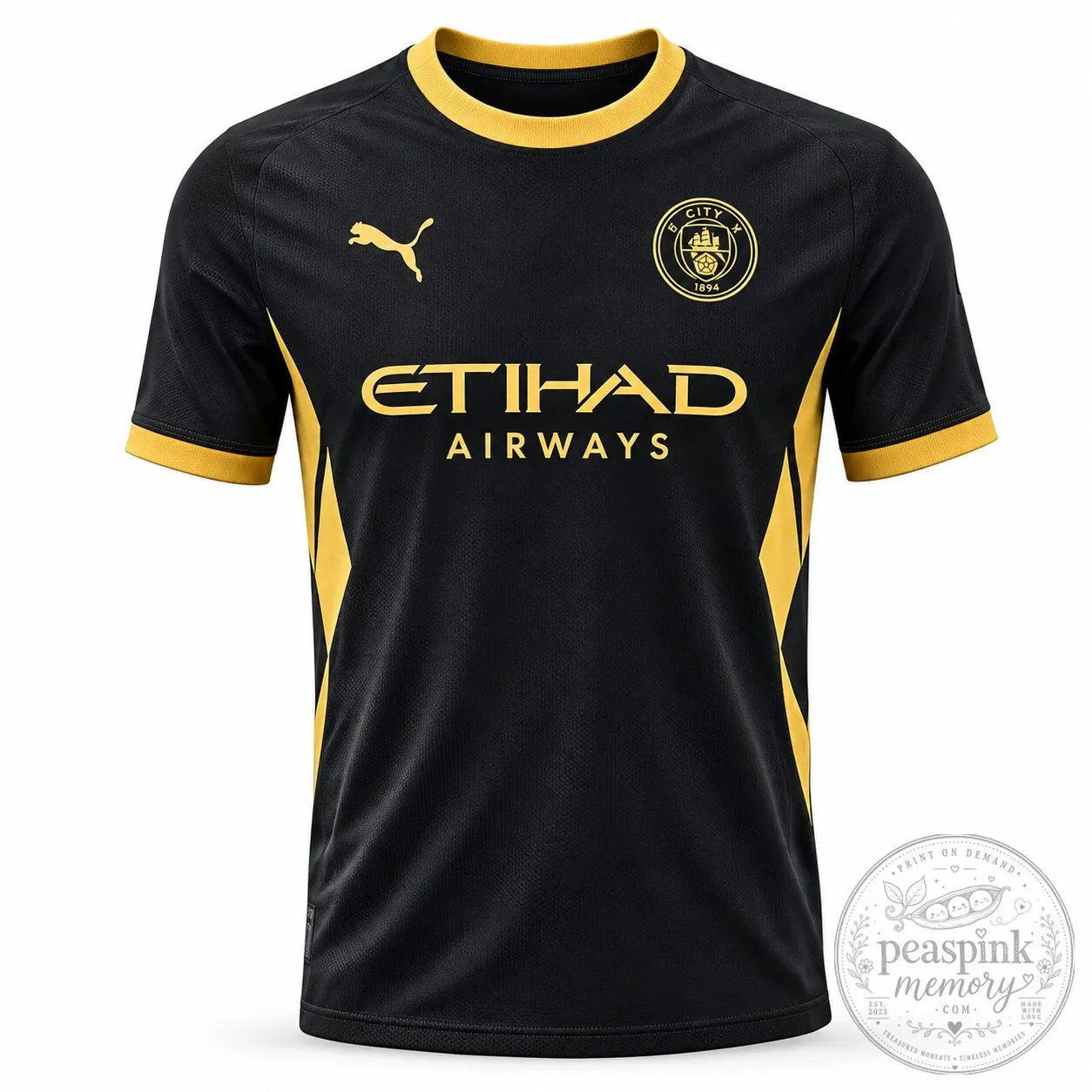 Erling Haaland Man City Jersey – Premium Black Gold Soccer Shirt