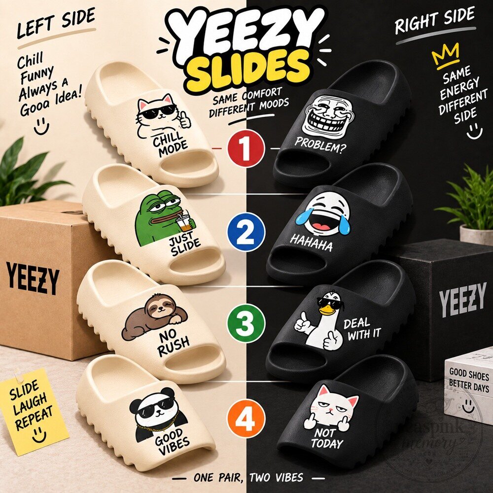 Vibrant Yeezy Slides for Colorful Comfort