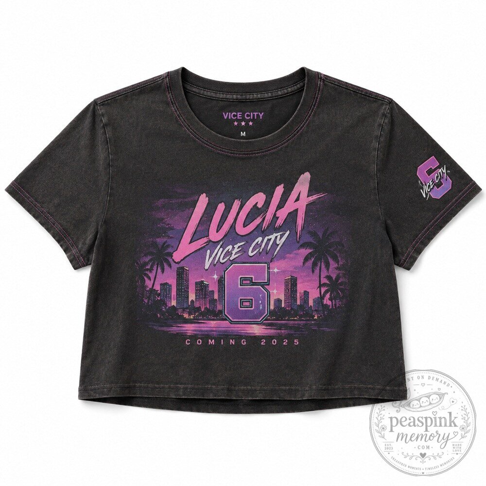 GTA 6 Lucia Baddie Cropped Tee for Trendy Gamer Style 5 GTA 6 Lucia Baddie Cropped Tee for Trendy Gamer Style