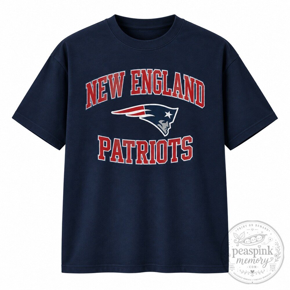Navy Football Graphic Short Sleeve Team-Inspired Fan Tee Patriots Shirt