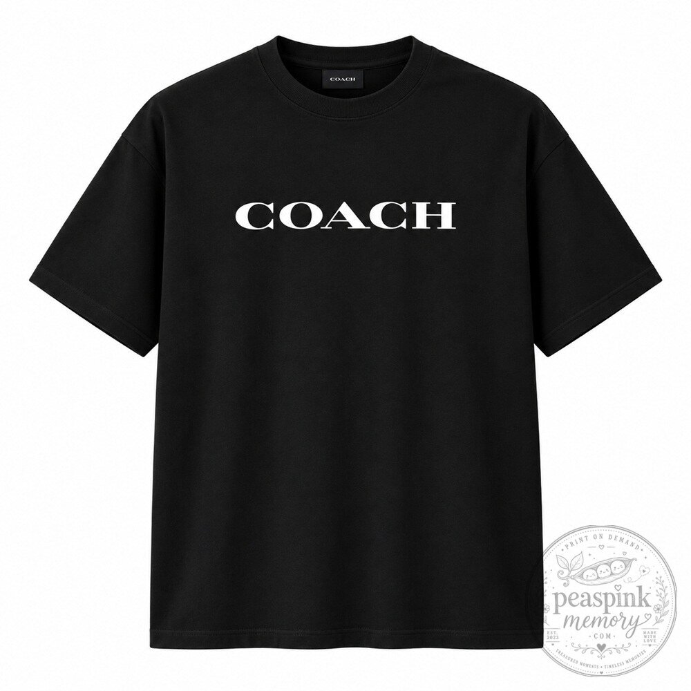 Coach Shirt - Black Logo Graphic Short Sleeve Casual Streetwear Tee