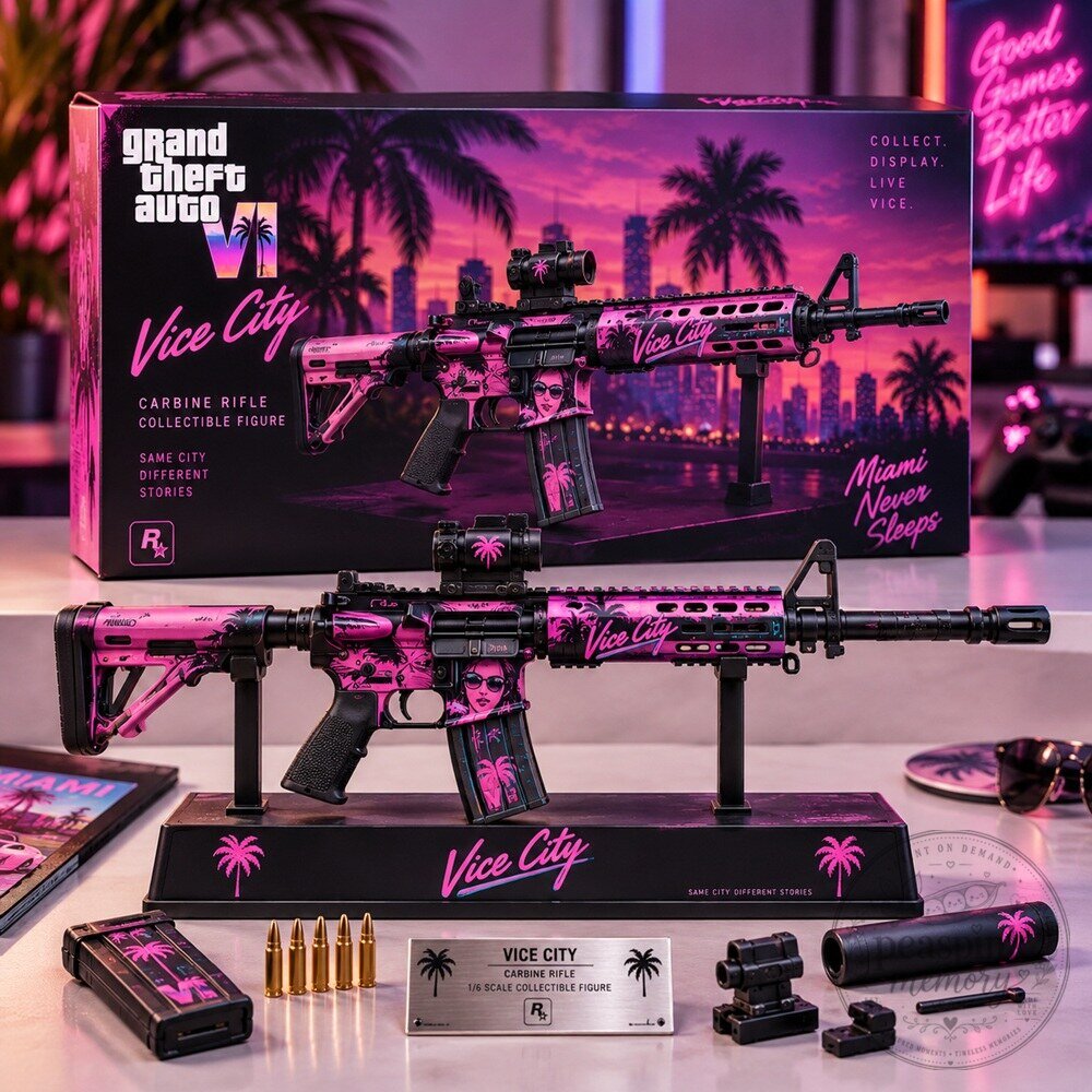 GTA VI Carbine Rifle Figure – Grand Theft Auto 6 Vice City Character Display