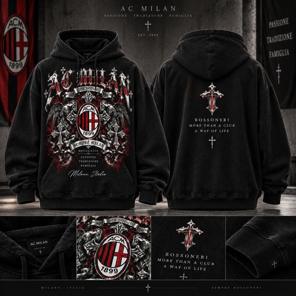 AC Milan Chrome Hearts Hoodie Trending 2026 2 AC Milan Chrome Hearts Hoodie Trending 2026