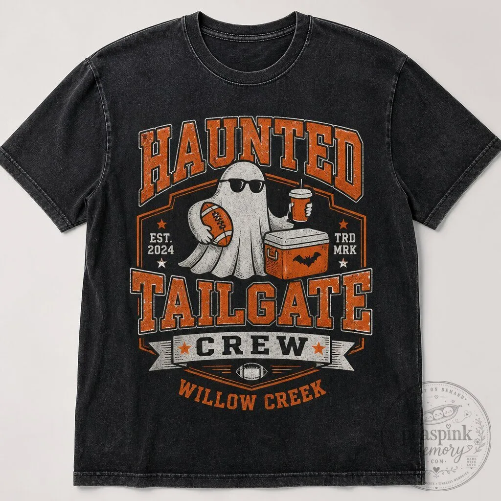 Haunted Tailgate Crew Halloween T-Shirt Original Spooky Tailgate Shirt