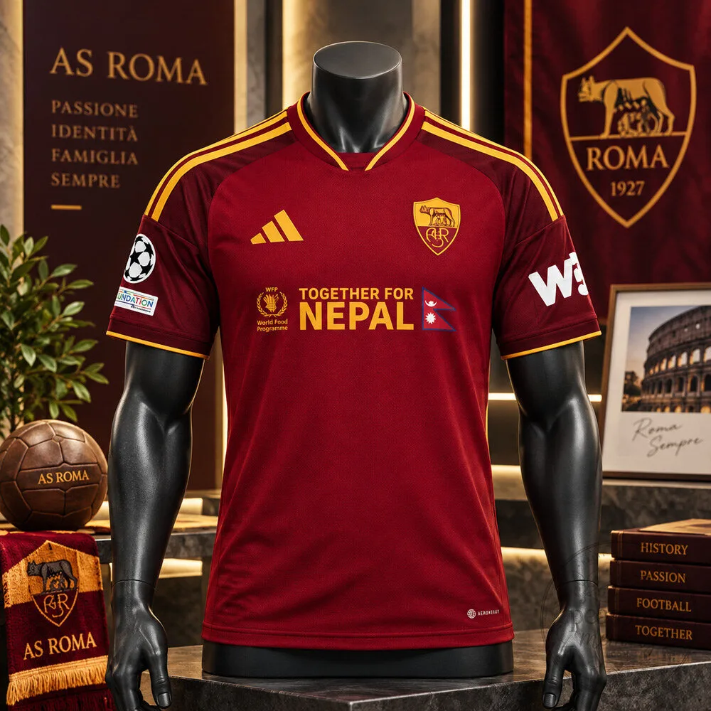 AS Roma Together for Nepal Jersey Champions League Shirt 1 AS Roma Together for Nepal Jersey Champions League Shirt