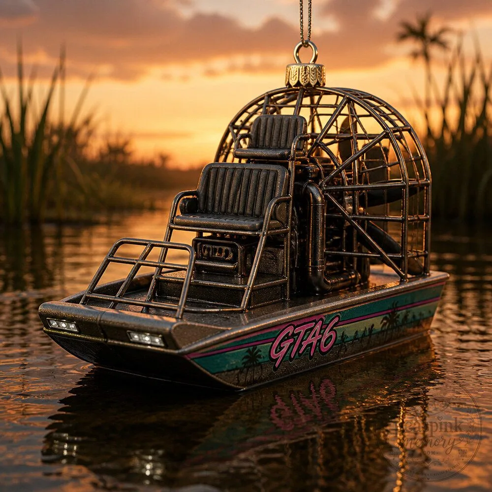 GTA 6 Airboat Christmas Ornament 3D Watercraft Collectible for Game Fans