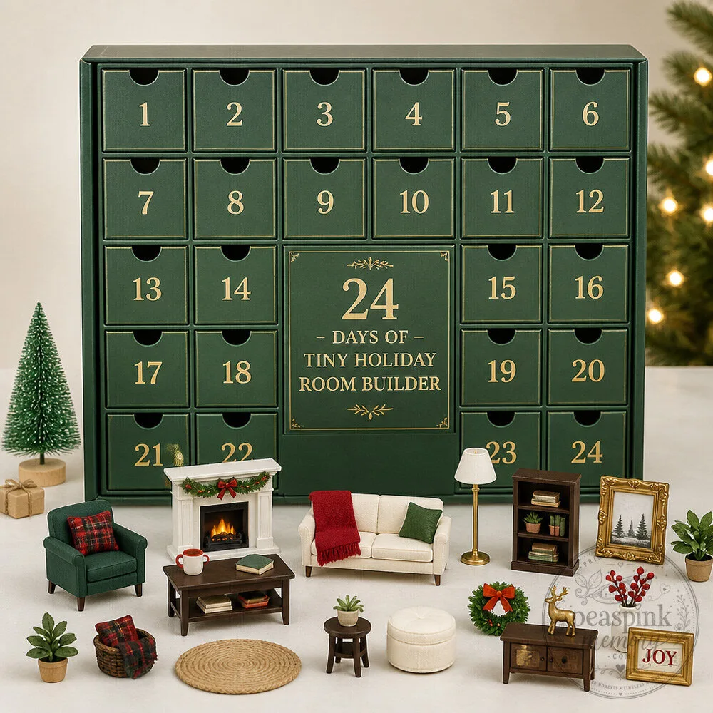Mini Brands Advent Calendar With 24 Day Holiday Room Builder Christmas Decor Collection