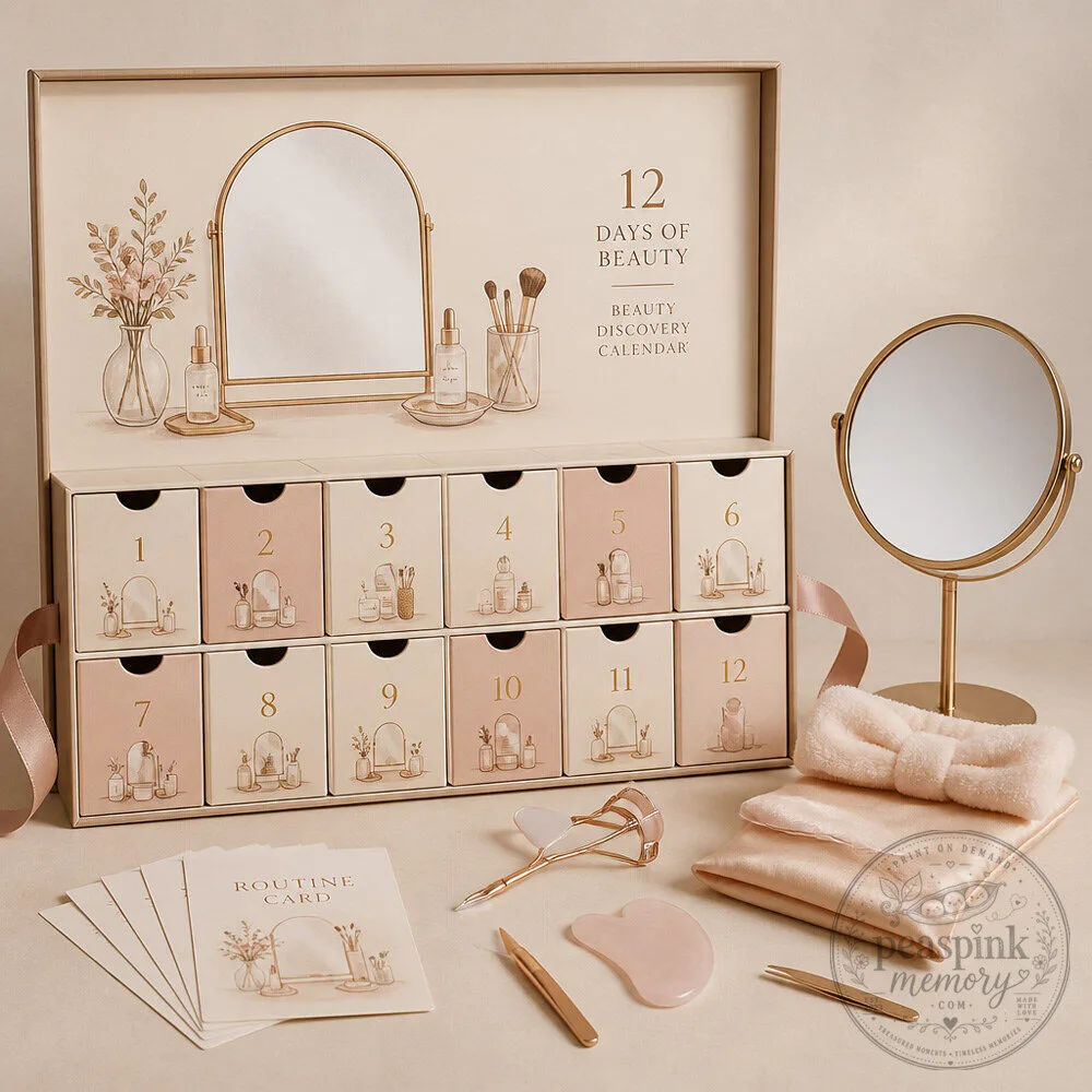 Beauty Discovery Advent Calendar With Beauty Routine Cards and Non Cosmetic Accessories