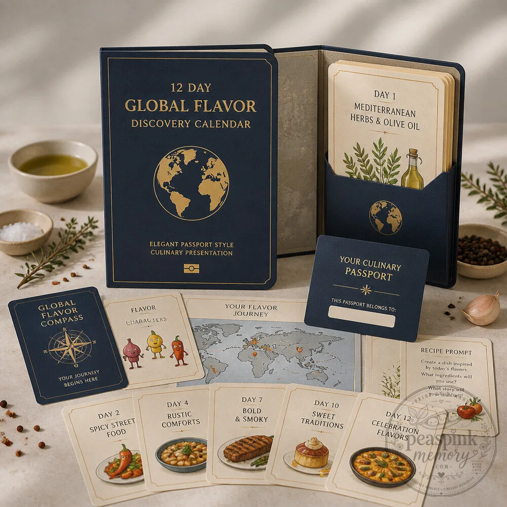 Global Flavor Discovery Advent Calendar With Culinary Prompts and Recipe Cards
