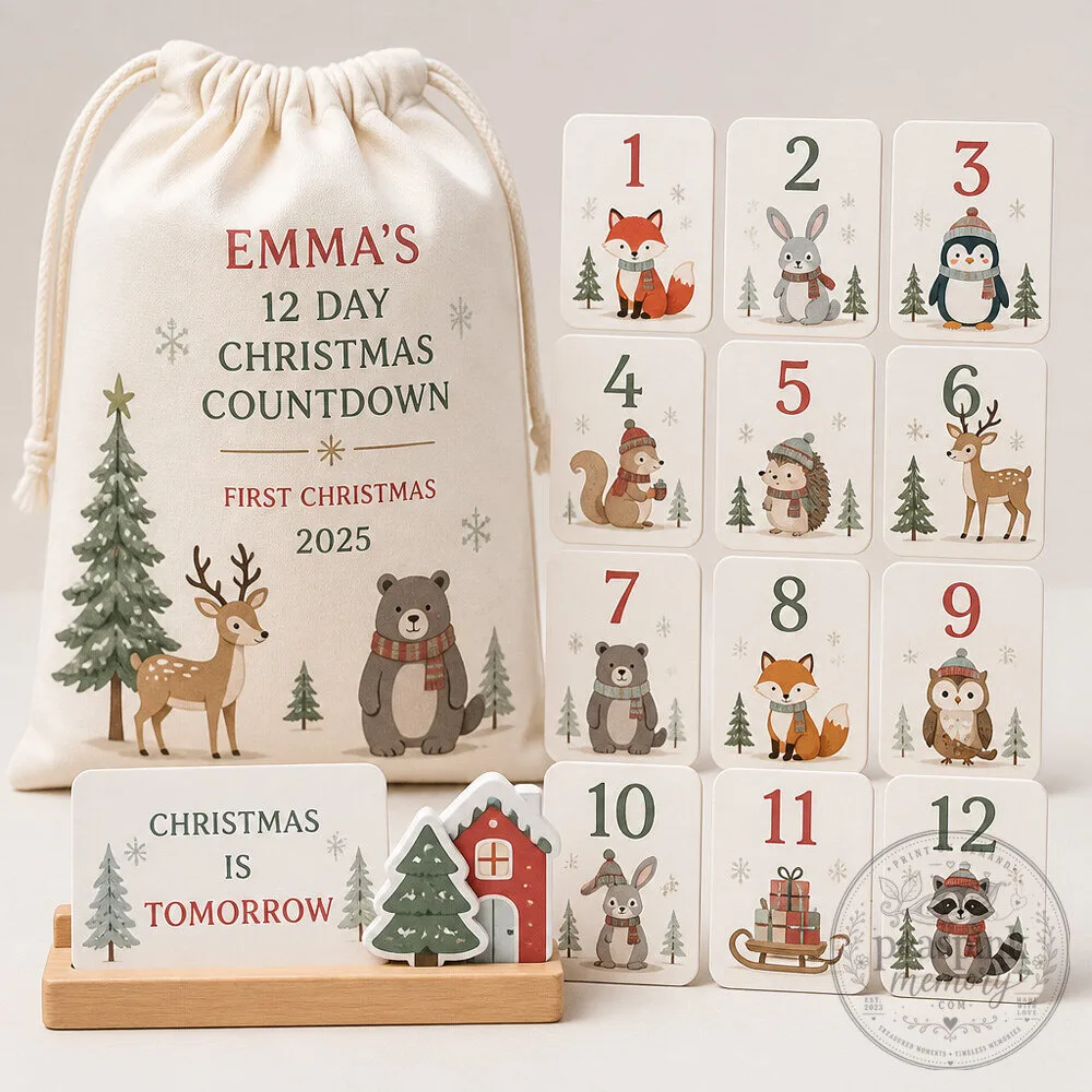 First Christmas Countdown With Personalized Tactile Cards and Safe Decorative Pieces