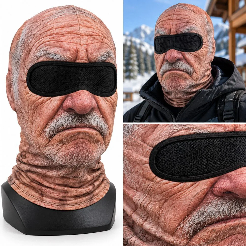 2026 Trend Funny Old Man 3D Printed Balaclava Face Mask