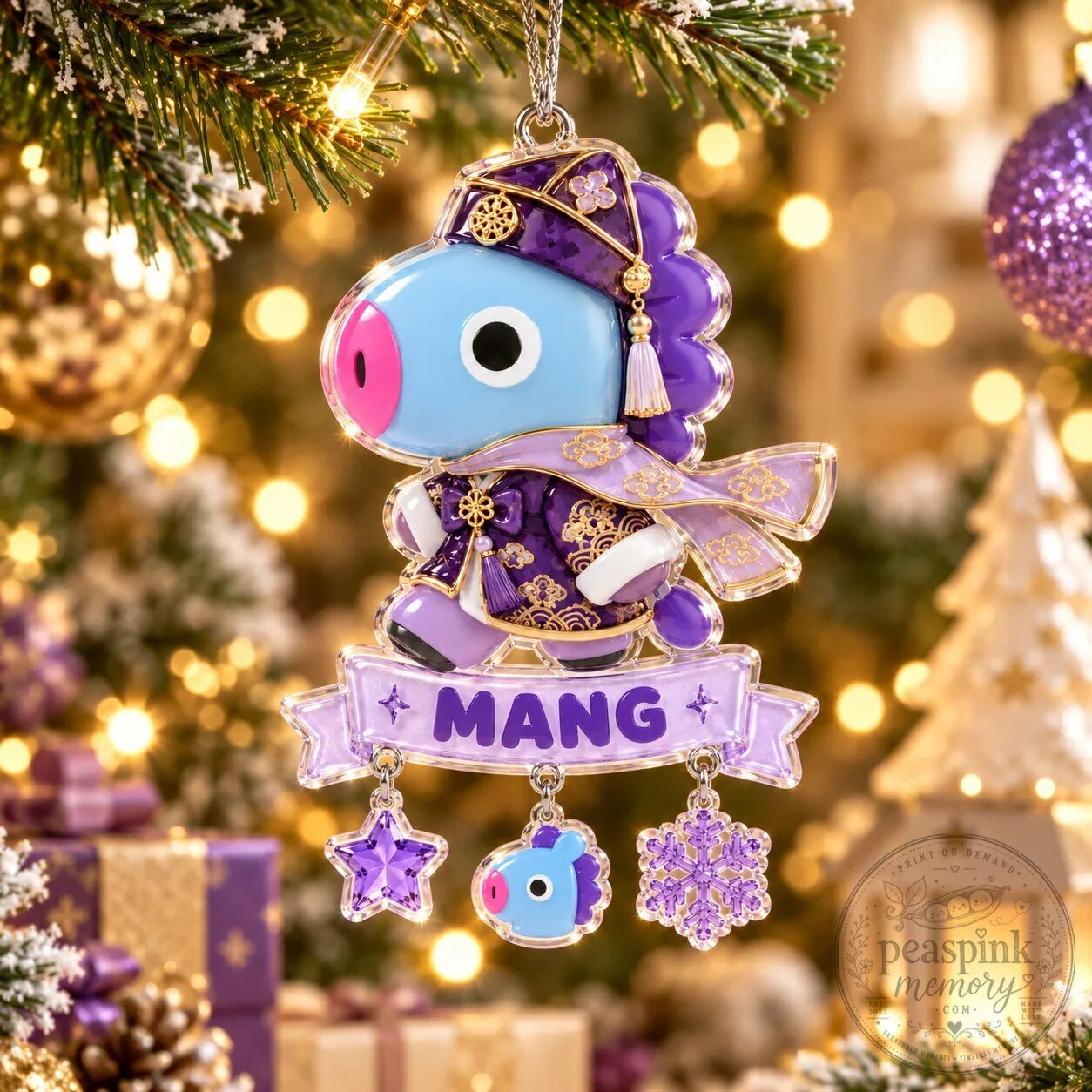 2026 Christmas - MANG Purple Royal Acrylic Ornament Decor