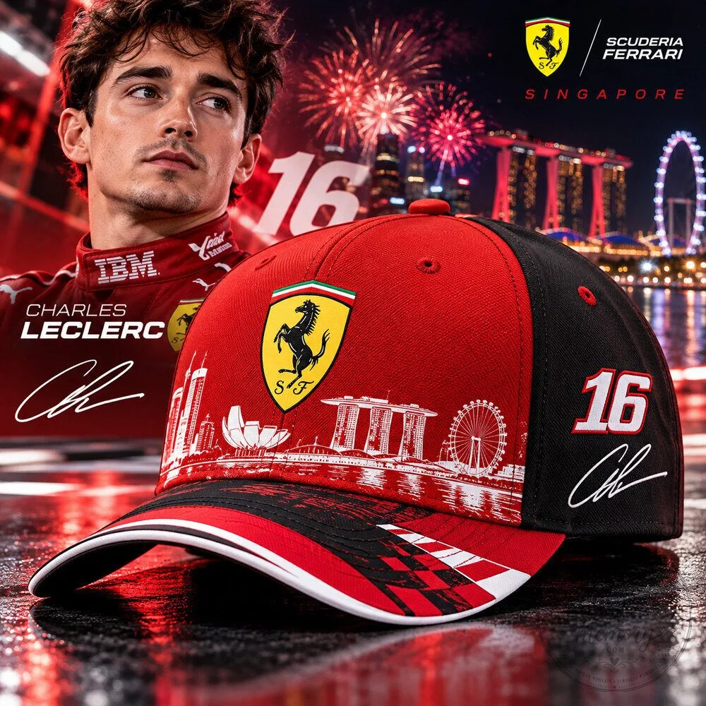 Charles Leclerc Scuderia Ferrari Singapore Hat Cap