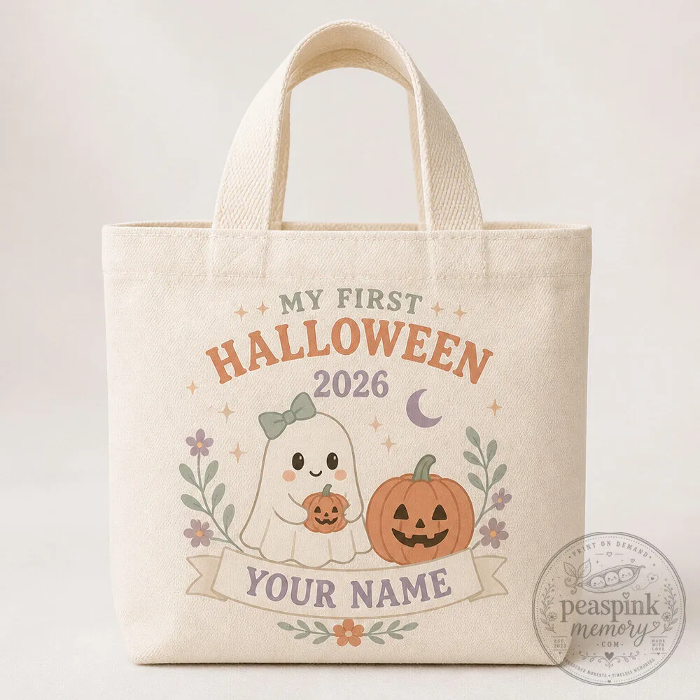 Personalized Baby's First Halloween Tote - 2026 Baby Keepsake 7 Personalized Baby